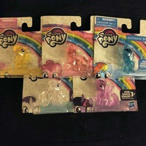 My Little Pony Clear Mini Fluttershy, Pinky Pie, Rarity, Rainbow Dash, Twilight